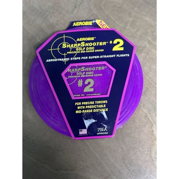 Aerobie Sharp Shooter 2 Golf Disc Purple Mid-Range Driver NEW in Package Vintage - Picture 1 of 4